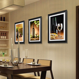 格丽珑现代简约客厅红酒装饰画餐厅酒店挂壁画宾馆酒吧有框三联画