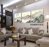 字画中国风现代客厅装饰画无框画沙发背景墙壁画挂画三联画包邮