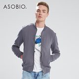 ASOBIO 2015春季新款男装 通勤百搭纯色长袖开衫卫衣 3511183379