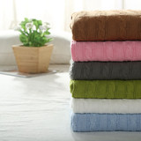 日式良品毛线毯纯棉单双人毛巾毯针织棉毛毯盖毯全棉午睡毯空调毯