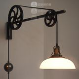 设计师的灯RH复古工业美式乡村欧式客厅灯具餐厅齿轮伸缩升降壁灯