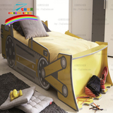 七彩精灵创意儿童实木定制家具 推土机 汽车床 挖掘床单层床男孩