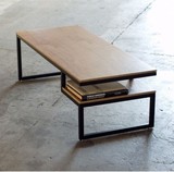 美式乡村家具铁艺实木家居餐桌 创意做旧复古工作台 办公桌多功能