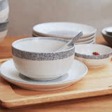 简约风格 日式 陶瓷餐具套装 雪花釉 厨房餐饮用具 碗碟套装盘子