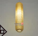 长筒式竹灯笼竹编吊灯中式得古竹子灯罩卧室书房客厅餐厅装饰灯具