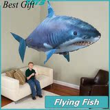 遥控鱼模型电动玩具表白神器遥控飞鱼潜水鱼充气气球空中鲨鱼包邮