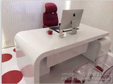 简约时尚白色烤漆老板桌大班台现代主管桌经理办公桌椅组合总裁桌