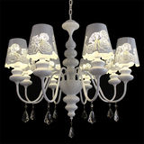 简约欧式现代客厅吊灯白色美式创意铁艺水晶灯饰餐厅田园卧室灯具