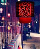 包邮现代中式仿古羊皮木雕福字木质吊灯过道复古茶楼餐厅酒店灯笼