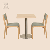 厂家直销德克士快餐桌椅组合咖啡厅桌椅小吃奶茶店西餐厅曲木餐椅