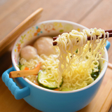 可爱创意陶瓷面碗日式大号拉面泡面碗泡面杯方便面汤碗餐具带盖