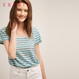 ESPRIT EDC 2016夏女士全棉航海风印花短袖T恤-066CC1K032