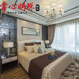 新中式双人床1.8米皮艺床铺豪华酒店会所客房床样板房家具家用床