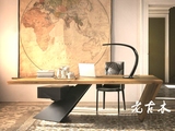 铁艺桌椅组合 美式复古实木餐桌饭桌 创意办公桌酒店时尚洽谈桌