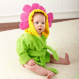 新生儿婴儿浴巾浴袍 全棉毛巾料宝宝洗澡浴衣 造型带帽斗篷0～1岁