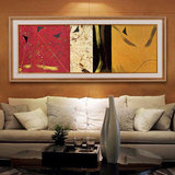 尚尚木莲进口画芯美式客厅餐厅沙发背景墙装饰画横版有框挂画Z76