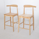 水曲柳纯实木吧台椅子酒吧凳椅吧椅高脚凳子单人设计师家具