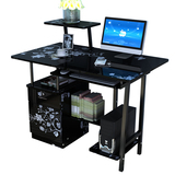 简约现代办公桌家用迷你桌子小型一体机书桌玻璃电脑桌台式带键盘