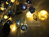 创意圣诞装饰礼泰国小彩灯LED彩灯闪灯串灯饰藤球灯串电池4米40灯