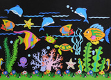 小学黑板报材料幼儿园环境装饰布置组合墙贴泡沫立体海水草海洋鱼