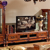 塞瓦那莉欧式电视柜组合全实木美式橡木酒柜组合地柜客厅家具Z1