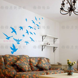 视背景墙创意墙纸贴画飞鸟亚克力立体墙贴画3d沙发客厅卧室婚房电