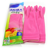韩国进口家务清洁加长加厚橡胶手套 洗衣服洗碗家用防滑胶皮手套