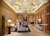 板墙纸酒店定制大型壁画小天使油画无缝壁布欧式客厅吊顶壁纸天花