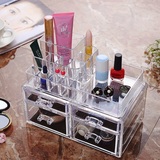 化妆品盒透明抽屉式收纳盒公主风水晶首饰整理盒梳妆台置物架8274