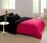 正品保证 全棉素色双拼四件套活性纯色现代简约家纺床上用品特价