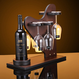 高档木质红酒架创意 家居客厅装饰摆件 红酒杯架 实木 葡萄酒架子