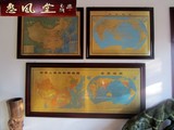 铜板画地图|铜板版画地图|世界中国组合地图|单位挂画|办公室挂匾
