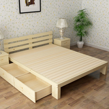 实木双人床1.5 松木单人床1.2米简易小孩木床成人全实木床1.8宜家