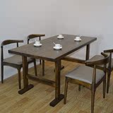欧式铁艺实木餐桌椅组合现代简约饭桌洽谈桌泡茶桌接待办公桌椅