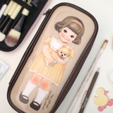 韩国进口正品afrocat可爱英伦娃娃甜美笔袋小型化妆包 3款选