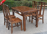 实木餐厅饭店餐桌椅组合 农家乐户外桌椅实木八仙桌碳化餐桌椅
