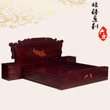 雕花红木床酸枝木中式仿古全实木床高箱储物双人床1.8米婚床组合