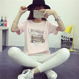 2016夏装韩国女装t恤卡通印花大码宽松韩版学生短袖t恤女半袖上衣