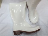 金橡男女款防酸碱耐油防滑防水中筒雨鞋卫生靴雨靴白色工业厨房