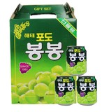 整箱韩国进口海太葡萄果汁饮料 果肉果粒238mlX12罐包邮批发