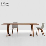 木语原创纯实木餐桌胡桃木茶几可定制橡木原木色餐厅组合家具