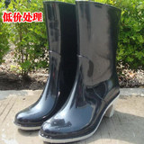 新款超轻便高跟胶鞋厚底雨鞋防滑耐磨雨靴增高防水PVC材质水鞋