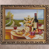 餐厅装饰画欧式家居饭厅有框艺术壁画咖啡厅挂画酒店墙画葡萄水果
