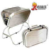 不锈钢便携手提箱式户外烧烤炉子折叠碳烧烤箱 旅游烧烤架