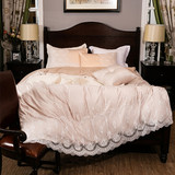 特价 高档法式蕾丝公主风纯棉四件套60支全棉床单式贡缎床上用品