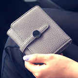 2016新款韩版女式钱包短款抽带小款三折手拿包约糖果色零钱包卡包