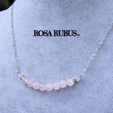 ROSARUBUS 天然粉晶 纤细弧形锁骨链 粉水晶项链 旺桃花运