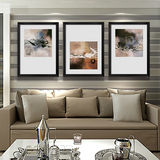 客厅装饰画 现代简约抽象挂画有框画沙发背景墙画三联画壁画家居