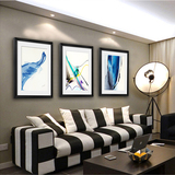 客厅装饰画 抽象挂画现代简约壁画餐厅卧室沙发背景墙三联有框画