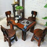 老船木客厅阳台茶几矮小型茶桌迷你船木功夫茶台桌椅组合家具特价
